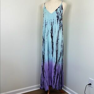 Exist Tie-Dye Maxi Dress in Blue and Purple NWT